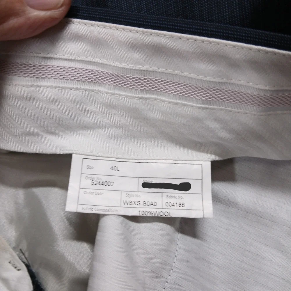 Joseph Abboud Dress Pants Mens‎ 40L Navy Blue Pinstripe 100% Wool Flat Front